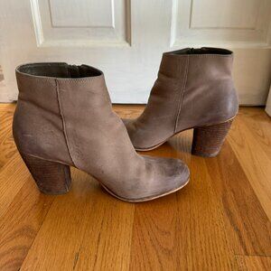 BP Tan Faux Leather Wood Heel Boots - Size 9